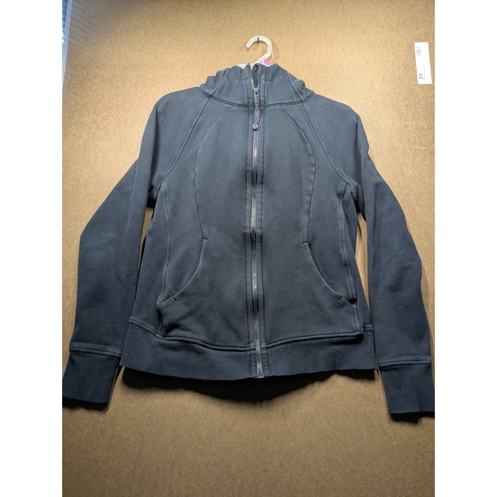 Lululemon Scuba Full Zip Hoodie Women 8 Dark Gray Cotton Blend Fleece Jacket